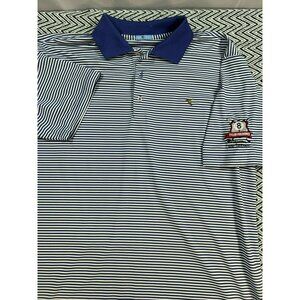 Gen Teal Striped Polo Shirt L Tyler Frederes Memorial Golf Tournament Embroidere